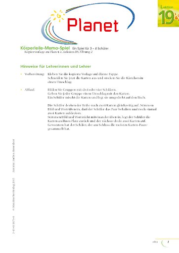 Körperteile-Memo-Spiel