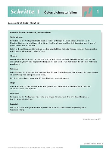 Domino: Grüß Gott - Griaß di!