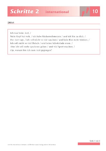 Diktat / Freies Diktat