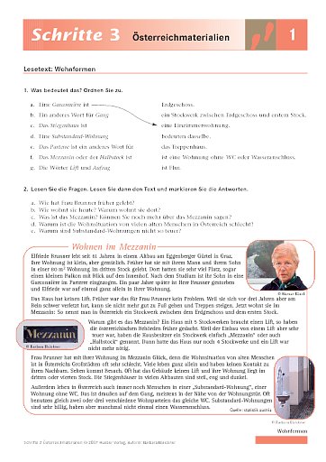 Lesetext: Wohnen im Mezzanin