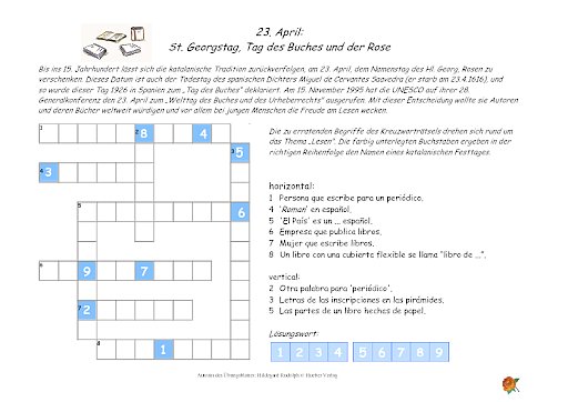 23. April: St. Georgstag, Tag des Buches und der Rose