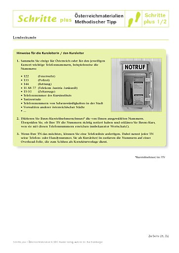 Landeskunde-Tipp: Wichtige Telefonnummern