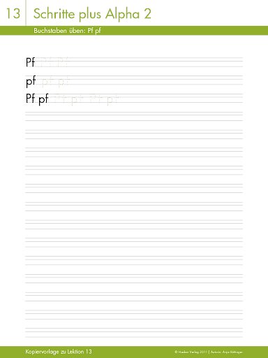 Buchstaben üben: Pf pf