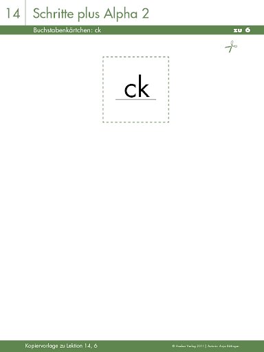 Buchstabenkärtchen: ck