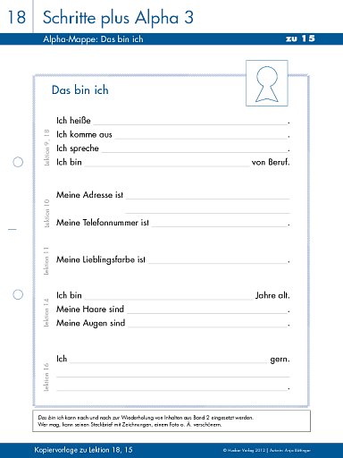 Alpha-Mappe: Das bin ich