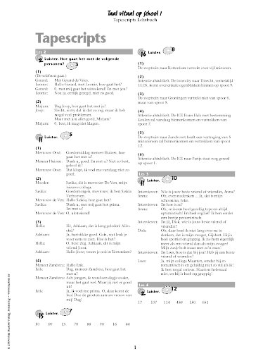 Tapescripts zum Lehrbuch