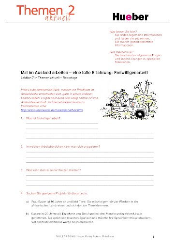 Mal im Ausland arbeiten - eine tolle Erfahrung:Freiwilligenarbeit