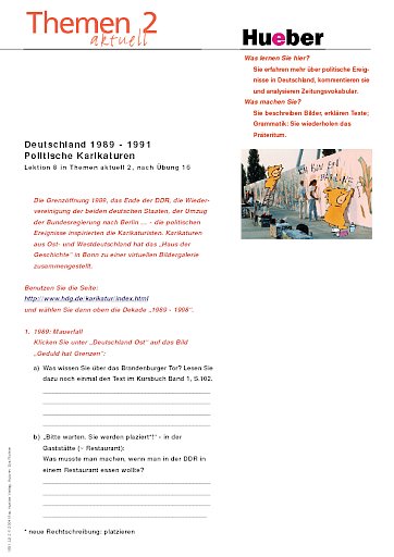 Deutschland 1989 - 1991Politische Karikaturen