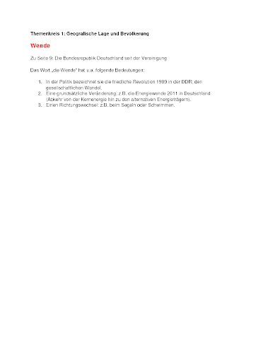 Stichwort: Wende