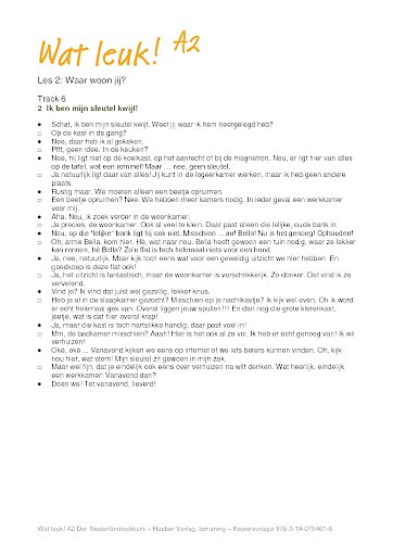 Les 2: Waar woon jij?