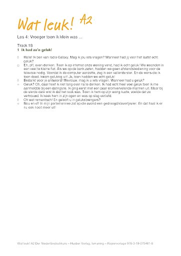 Les 4: Vroeger toen ik klein was ...