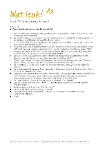 Les 6: Wat is er vanavond te doen?