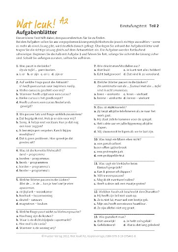 Wat leuk! A2 - Einstufungstest