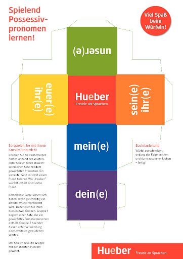 Würfel zu den  Possessivpronomen