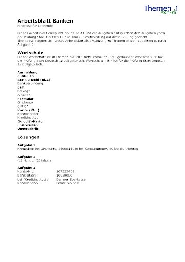 Banken (Aufgabe 2)