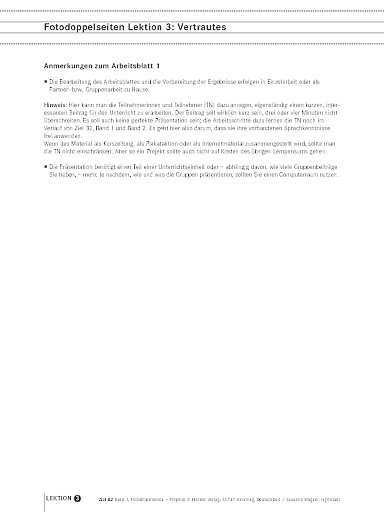 Fotodoppelseiten Lektion 3: Vertrautes