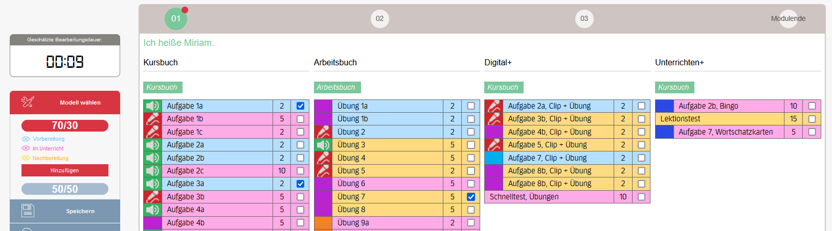 Blended Learning Planer zu Momente