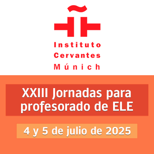 Logo des Instituto Cervantes München mit Hinweis auf die Veranstaltung am 4. und 5.7.2025