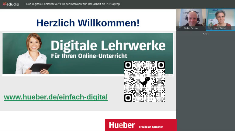 Screenshot des Webinars Digitale Lehrwerke für Ihren Online-Unterricht