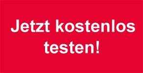 Roter Störer mit Aufschrift: Jetzt kostenlos testen!