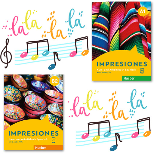 Impresiones-Cover mit farbigen Musiknoten umrahmt